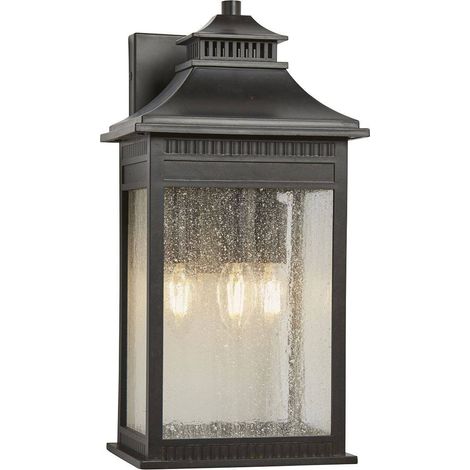 Lampada da esterno lanterna lampada da parete lampada da giardino bronzo H 42 cm 3 fiamme IP44 (1/2)