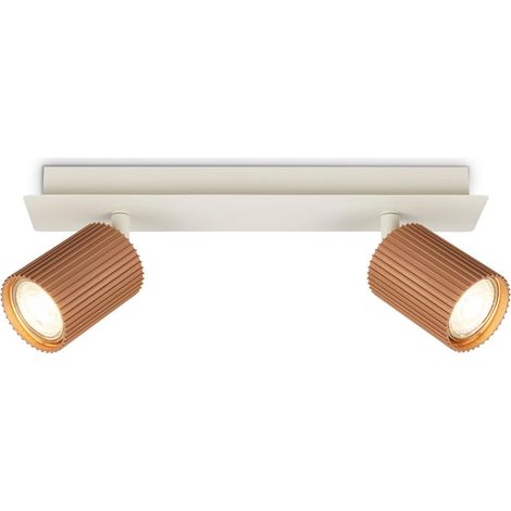Plafonnier orientable, douille GU10, max. 9 W, spot de plafond, luminaire plafonnier, lustre salon, lumière plafond, lustre chambre, salle à manger, 32 cm, Gris chaud coffee (1/5)