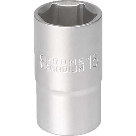 Embout de douille 16 1/2" 6 pans court en acier au chrome-vanadium 12016