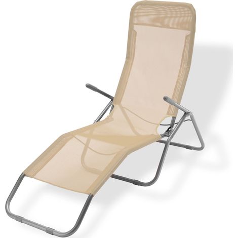 Sonnenliege Gartenliege Virginia Beach beige Relaxliege Strandliege Saunaliege (1/5)