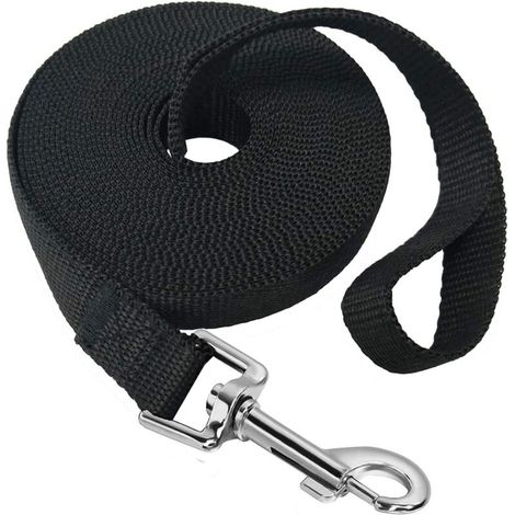 Mainiusi Dog Leash 30m Long for Dog with Rembourré Poignée, Longe Lasse pour Chien 30m de Longe Lasse de Dressage pour Chien Le Suivi de la Formation de l'obéissance (Noir, 30M) (1/4)