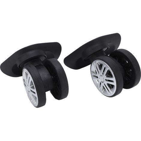 1 Paire de roues pivotantes silencieuses doubles pour valise, roulettes de rechange pour bagages (1/5)