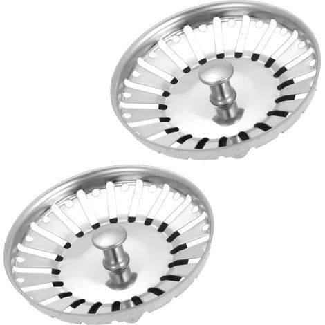 Filtro per lavello da cucina e bagno – Tappo in acciaio inox argento lucido, design semplice e universale, confezione da 1