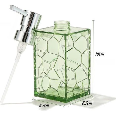 2 Stück – Seifenspender – Nachfüllbare Flaschen – Flaschen – Acryl – Spender für Handseife und Lotion – Geeignet für Bad und Küche – Grün (1/4)