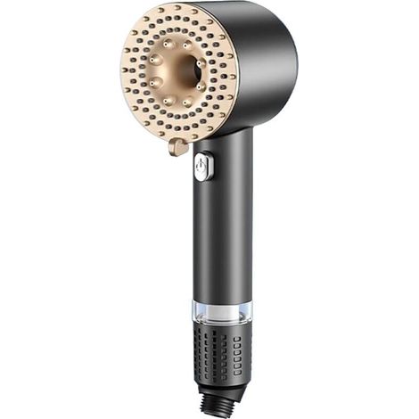 Pommeau de douche haute pression, 5.0 double turbo turbo avec filtres en coton, 3 modes de jet de pulvérisation, pommeau de do (1/4)