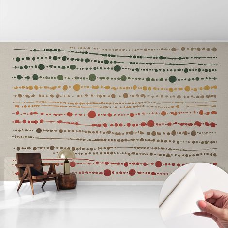 Selbstklebend Tapete modern Wohnzimmer - Wanddekoration - einfach anzubringen Bunte Punkte 416x254 cm (1/5)