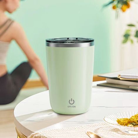 Mug mélangeur à café électrique magnétique en acier inoxydable 304, vert (1/5)