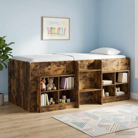 vidaXL Armadietto per letto 2 pcs Rovere Fumo 66 x 33 x 48 cm