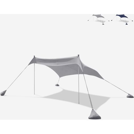 Tenda spiaggia mare gazebo portatile 2,3 x 2,3 m protezione UV antivento Formentera - Grigio