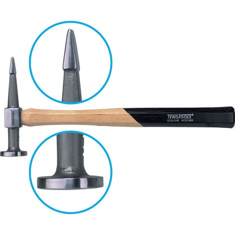 Marteau plat rond en métal + pointe ronde  TENGTOOLS HMBH02 117900209