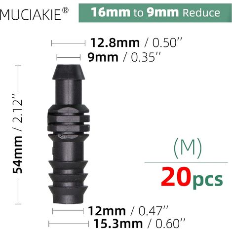 (20 pièces) Raccords de tuyauterie pour eau, adaptateurs de raccordement égaux, coudes, tés, bouchons, raccords cannelés pour irrigation goutte à goutte 1/2 3/4'' (1/5)