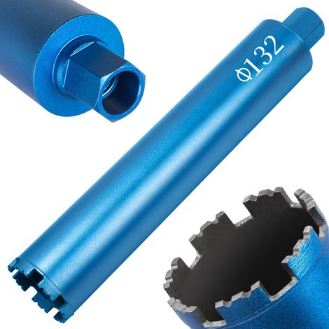 Couronne de Forage Diamantée Ø132 mm,1 ¼" UNC,Longueur Disponible 400 mm,Scie Cloche Diamant avec Segments Soudés au Laser,Foret Diamant pour Carotteuse pour Béton,Maçonnerie,Pierre,Granit (1/5)