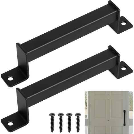 2 Pcs Poignée de Porte de Grange Coulissante Noires Poignee de Porte Exterieur Interieur Pour Portes de Grange Garage en Bois Armoires Placard Meubles Cuisine Chambre (1/5)