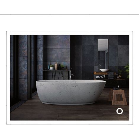 Kibath Espejo Led URB 25W rectangular de 80 cm x 60 cm espejo 6000K (1/5)