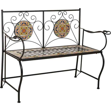 Banco de metal multicolor 110x50x88h cm