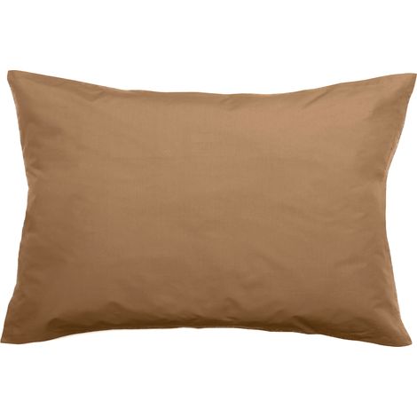 Taie d'oreiller uni percale de coton MANOIR 50x70 cm (1/5)