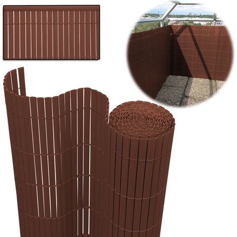 SWANEW Canisse in PVC, schermo da giardino, piscine, recinzione in PVC resistente ai raggi UV Marrone 140 x 400cm (1/5)