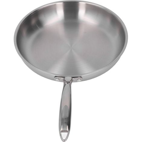 Verdickte Bratpfanne aus Edelstahl 304, unbeschichtet, 3-lagig, Pfanne für Omeletts und zum Kochen, 28 cm. (1/5)