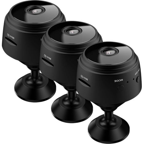 Kit de 3 caméras de sécurité sans fil HD 1080p – Caméras WiFi avec vision nocturne infrarouge, détection de mouvement et enregistrement en boucle (1/5)