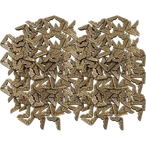 Protectores de esquinas metálicos, estilo vintage, resistentes a los arañazos, color bronce - 300 unidades (1/2)