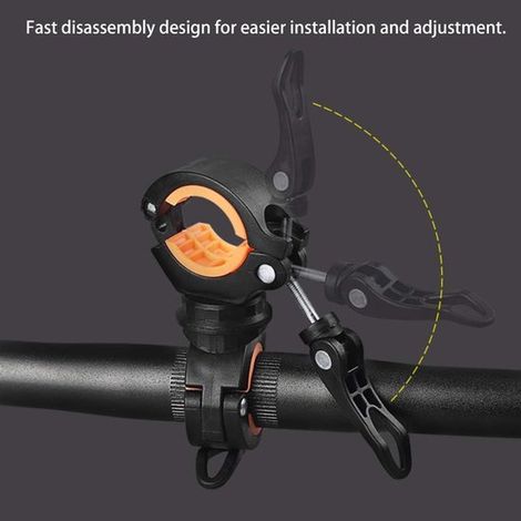1 Lampenfassung, 360° drehbare Klemme für universelle LED Fahrradlampen, für Taschenlampen, Fahrräder und Fahrradzubehör (1/5)