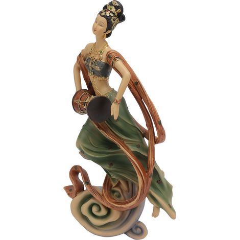 Statue de beauté antique en résine, style chinois classique, figurine de femme magnifique pour la maison, le bureau, l'hôtel, tambour de taille (1/5)