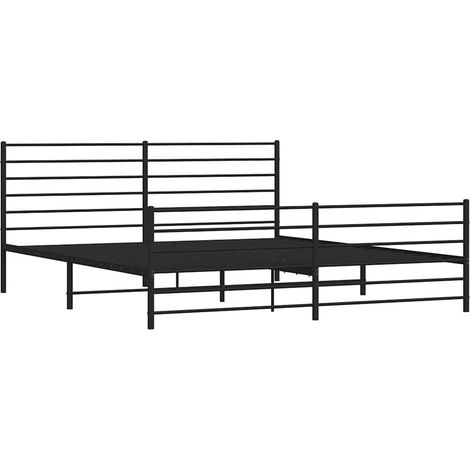 vidaXL Estructura de cama cabecero y estribo metal negro 183x213cm (1/5)