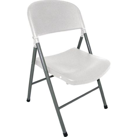 Chaises Pliantes Blanches et Grises - Lot de 2 - Bolero (1/5)