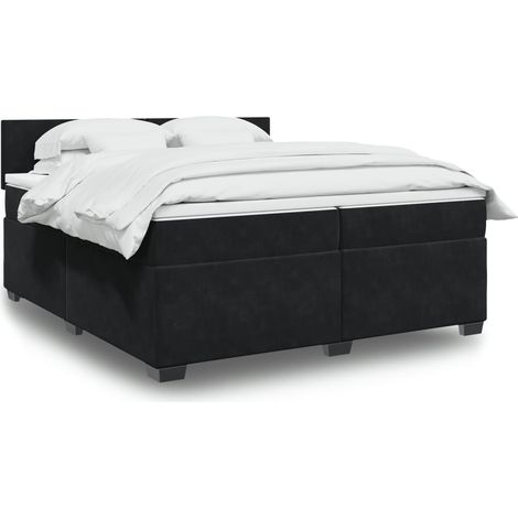 Boxspringbett mit Matratze Schwarz 200x200 cm Samt