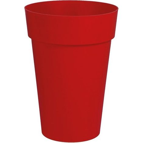 EDA – Vase rond mi-haut 44 cm – Contenance 50 litres – Résistant au gel et UV – Pour extérieur et intérieur – Rouge rubis (1/6)