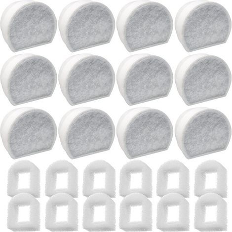 Lot de 16 préfiltre en mousse et filtre à carbone – Compatible fontaines PetSafe Drinkwell INOX 360, Avalon, Pagoda, Seascape, Sedona – Filtration efficace (1/5)