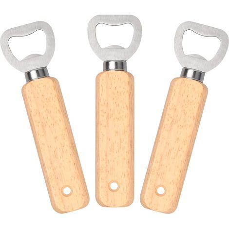 Ouvre-bouteille 3 pièces, ouvre-bouteille en bois, ouvre-bouteille en acier inoxydable avec poignée (1/5)