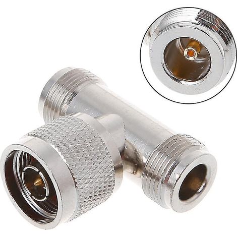 Adaptateur coaxial triple RF à 3 voies pour connecteur N mâle en T vers 2 N femelles