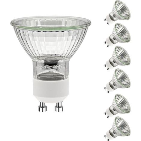 Ampoules halogènes GU10 35W blanc chaud, lot de 6 spots dimmables 230V, éclairage instantané sans installation (1/5)