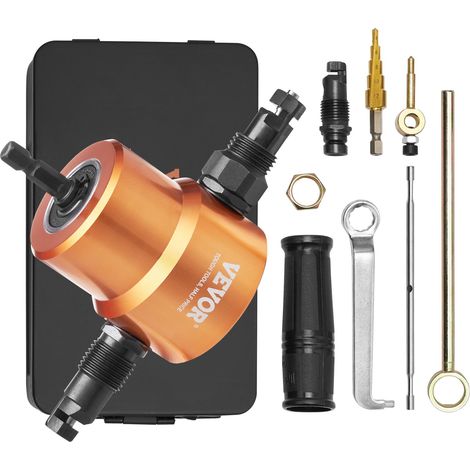 Grignoteuse de Tôle Double Tête Rotative à 360° Coupe-Plaque de Perceuse Électrique de 1500-3000 tr/min Épaisseur de Coupe 1,6 mm Cisaille à Tôle sur Perceuse pour Couper Métaux Plastique Bois (1/5)