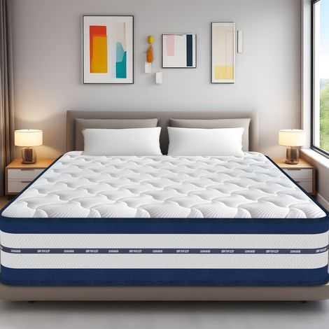 Matelas 140x200 cm,Épaisseur 26 cm. Mousse A Mémoire + Ressorts ensachés, Hybride, Ergonomique - Respirant,Très Durable,Mi-Ferme, Soutien Parfait