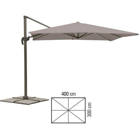 Ombrellone braccio deluxe 3x4 tortora Verdelook (1/9)
