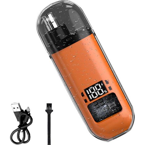 Recortador de vello de oído y nariz para hombres. Recargable con pantalla digital y kit de accesorios impermeable. (1/5)