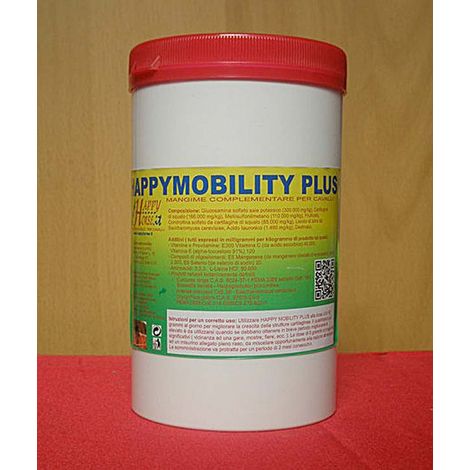 HAPPY MOBILITY PLUS mangime complementare con MSM e artiglio del diavolo per cavalli 600g con dosatore