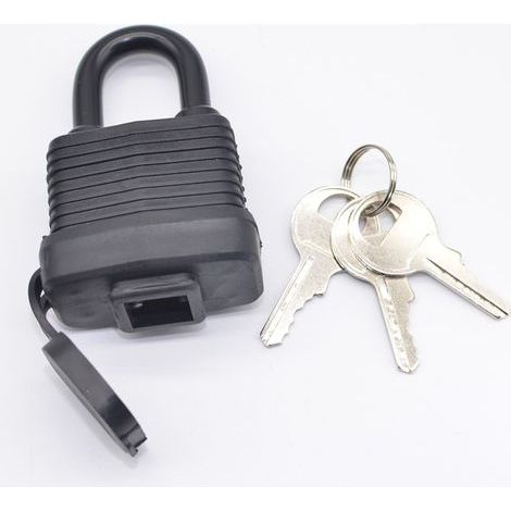 Lntyq Cadenas étanches avec clés identiques pour une utilisation en extérieur, serrure en laminé robuste, 48.6 mm de large, long cadenas (1/5)