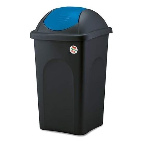 Pattumiera bascula 60 fusto nero e bascula blu capri stefanplast (1/10)