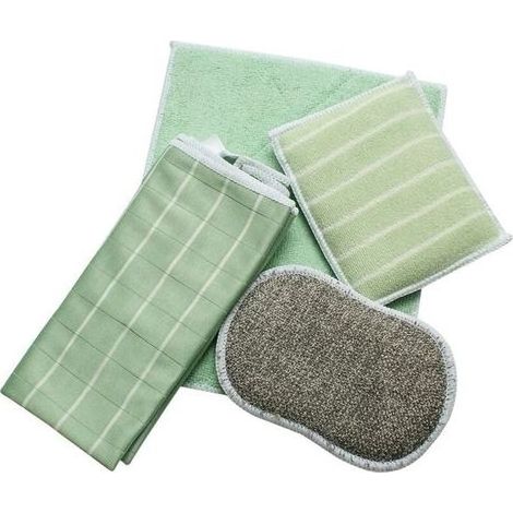 Lot de 5 Chiffons Bambou Microfibres, Éponges Lavables, Essuie Tout Reutilisable Lavable pour Menage Brillant, Nettoyer et lustrer Toutes Les Surfaces Lisses et fragiles - Vitre, Voiture (1/5)
