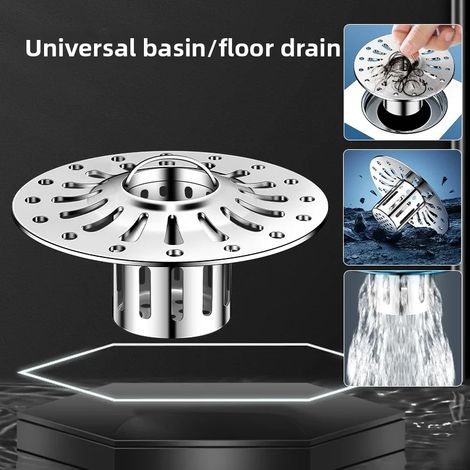 Siphon de salle de bain avec filtre à cheveux : drainage rapide, anti-obstruction, durable. (1/4)
