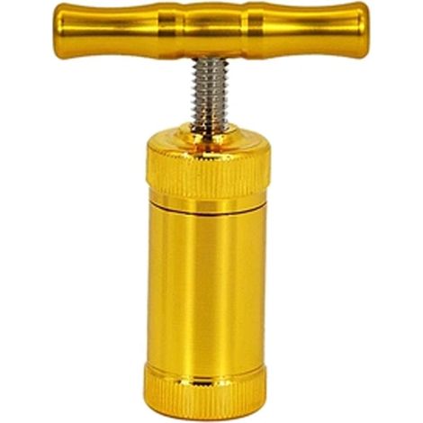Strumento per la spremitura del polline, strumento per la spremitura del polline a T in acciaio inossidabile, compressore di polline portatile utilizzabile con una sola mano, colore oro. (1/3)