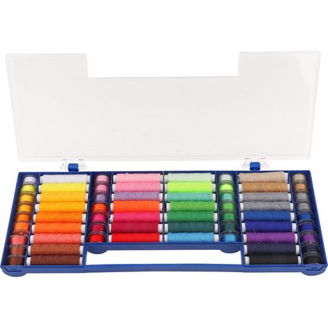 Boîte de rangement pour fils à coudre 32 couleurs 64 bobines, accessoires machine à coudre, kit outils couture (1/5)