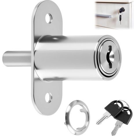 Schiebetürschloss aus Zinklegierung, Druckzylinder mit verschiedenen Schlüsseln, 19 mm Durchmesser, erhöhte Sicherheit, einfache Montage, passend für Türen bis zu 32 mm