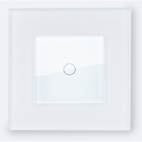 Interruptor WiFi Táctil Simple con Marco Cristal Modern Blanco