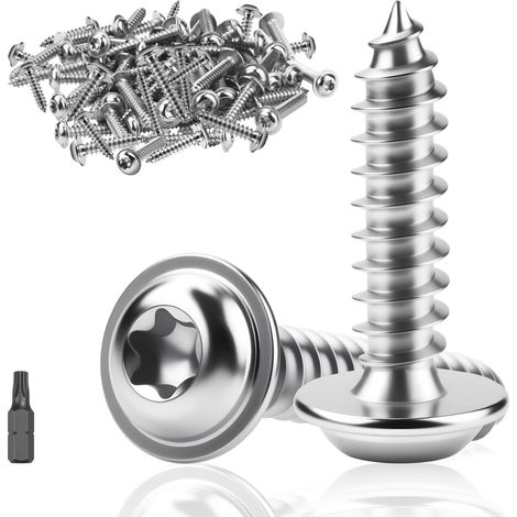60 Pièces Vis Autoforeuse Inox M3x10 mm 304 Vis A Bois Inox, à tête bombée, auto-taraudeuses torx auto-taraudeuses Dureté élevée,Entièrement Fileté (1/5)