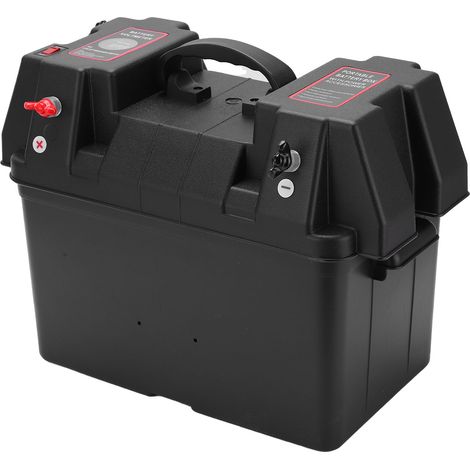 Boîtier de batterie de secours pour moteur, centre d'alimentation portable avec voltmètre pour voiture, camping-car, yacht, bateau 12 V (1/5)