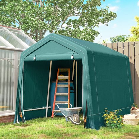 Tenda da giardino per esterni 2,4x2x2 m, casetta da giardino con 2 porte con cerniera, impermeabile, resistente ai raggi UV, tenda verde